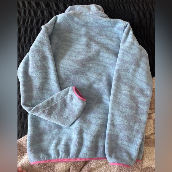 Patagonia Synchilla Sweatshirt Pullover Eucalyptus Fronds Berlin Blue Pink - Picture 6 of 9